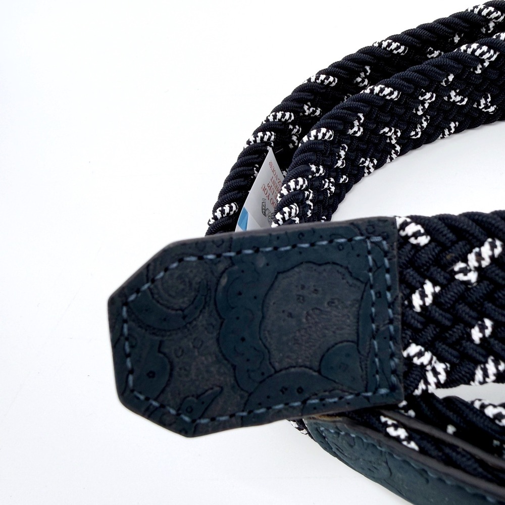 Robert Graham Jacob Belt Mens Size 38 Woven Braided Stretch Belt Navy Golf NEW - Picture 4 of 8